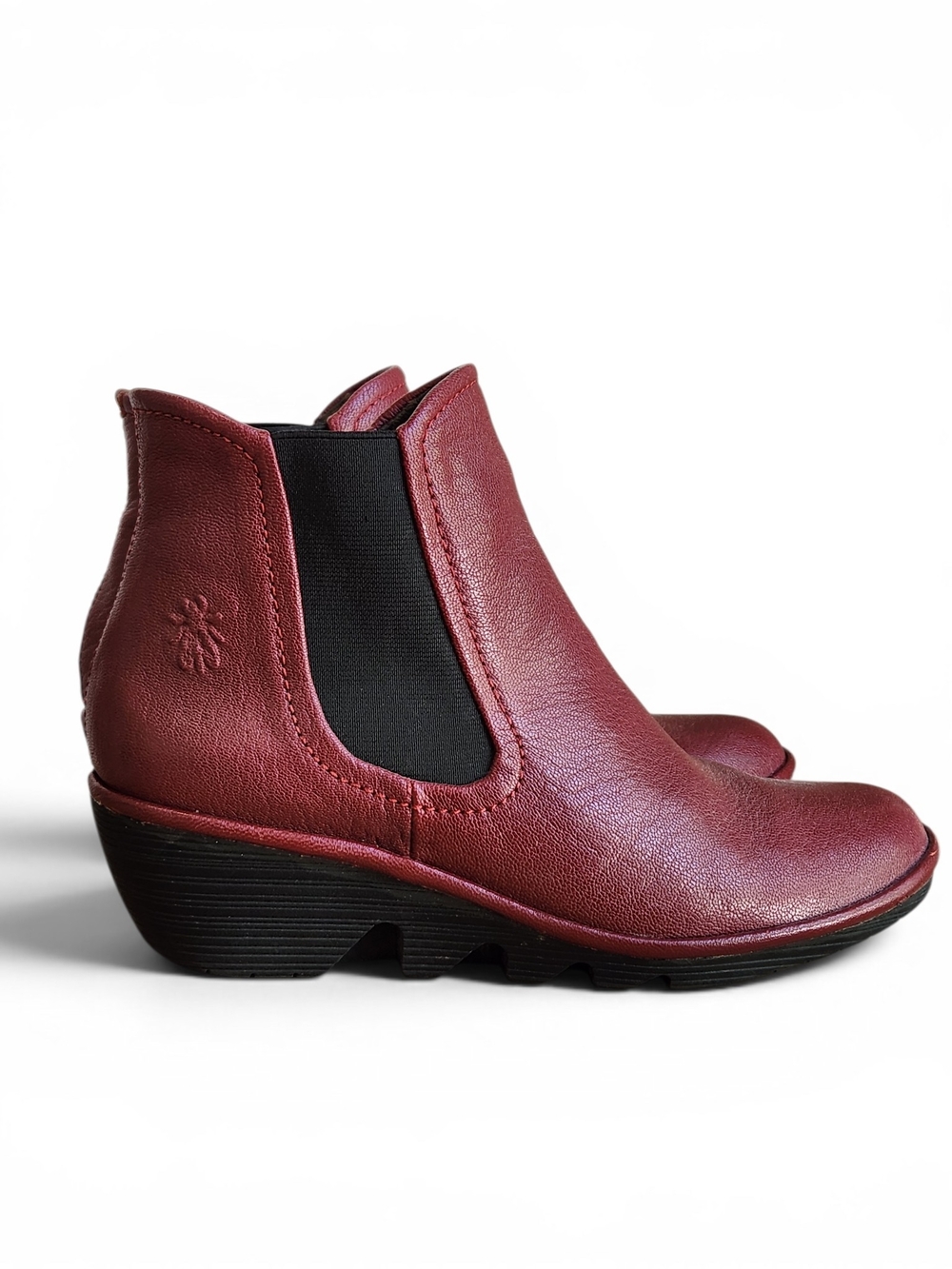 Fly London SALVA Women's Chelsea Burgundy Leather Ankle Boots New